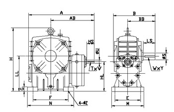 FA Series Double Worm Gear Reducer — Hollow Bore Shaft-Mount 80:1 to 180:1