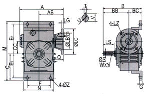 WDX WDO Series engineering construction and shaft detail