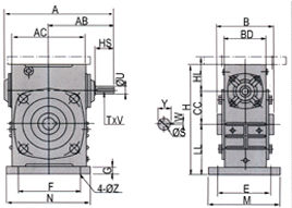 WKA Series Worm Gear Reducer — Deep Hollow Bore Output
