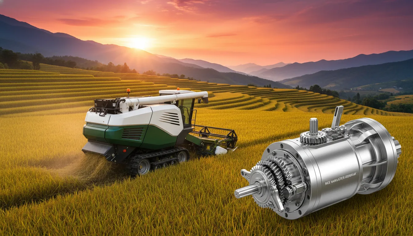 Rice harvester gearbox assembly