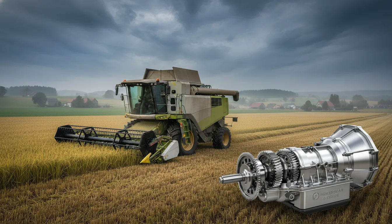 Compatible rice harvester gearbox